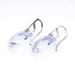 Silver 925 earrings with Swarovski crystals Almond 22mm Crystal