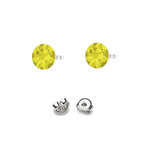 Silver 925 Earrings with Swarovski Rose 4.5mm Citrine Crystals