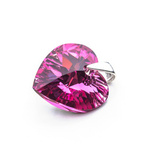 925 silver pendant with Swarovski crystals Heart 14mm Rose CAL