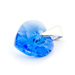 925 silver pendant with Swarovski crystals Heart 10mm Sapphire