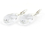 Silver 925 Earrings with Swarovski Crystals Almond 22mm Crystal