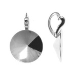 Tie 925 silver under Swarovski 1122 Rivoli 12mm stones #K36