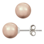 Kolczyki srebrne 925 z perłami Swarovski 12mm Rose Gold