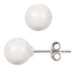 Kolczyki srebrne 925 z perłami Swarovski 12mm White / Białe Perły
