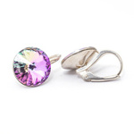 Silver 925 earrings with Swarovski Rivoli 12mm Vitrail Light crystals