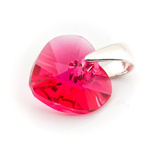925 silver pendant with Swarovski crystals Heart 10mm Padpardscha