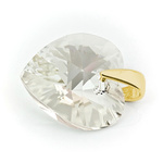 Sterling silver 925 gold plated pendant with Swarovski crystals Heart 14mm Silver Shade