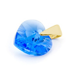 Sterling silver 925 gold plated pendant with Swarovski crystals Heart 10mm Sapphire