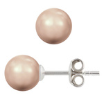 Kolczyki srebrne 925 z perłami Swarovski 10mm Rose Gold