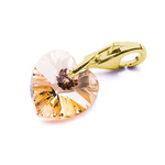 Charms pendant for bracelet silver 925 gold plated with Swarovski crystals Heart 10mm Golden Shadow