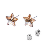 Silver 925 earrings with Swarovski crystals Stars 10mm Golden Shadow