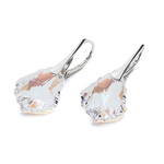 Silver 925 Swarovski Baroque 22mm Crystal Blue AB Earrings