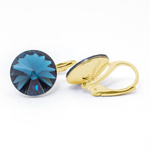 925 silver plated earrings with Swarovski Rivoli 12mm Montana crystals