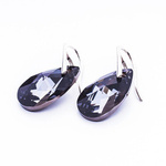 Silver 925 earrings with Swarovski crystals Almond 22mm Silver Night