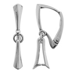 English earwires 925 silver under Swarovski stones #S17