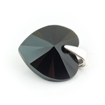 925 silver pendant with Swarovski crystals Heart 10mm Jet