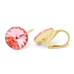 Earrings gilded 925 silver with Swarovski Rivoli 12mm crystals Padparadscha