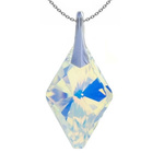 925 silver pendant with Swarovski Rhombus 19mm Crystal AB crystals