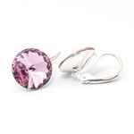 Silver 925 earrings with Swarovski Rivoli 12mm Light Amethyst crystals