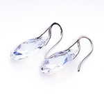 Silver 925 earrings with Swarovski crystals Almond 22mm Moonlight