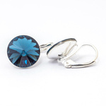 Silver 925 earrings with Swarovski Rivoli 12mm Montana crystals