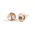 925 Silver Earrings with Swarovski Rivoli 8mm Silk Crystals