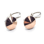 Silver 925 earrings with Swarovski Rivoli 8mm Rose Gold crystals