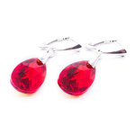 Silver 925 earrings with Swarovski crystals Almonds 22mm Light Siam AB