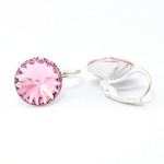 Silver 925 earrings with Swarovski Rivoli 12mm Light Rose crystals