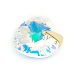 Sterling silver 925 gold plated pendant with Swarovski crystals Heart 14mm Crystal AB