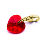 Charms pendant for bracelet silver 925 gold plated with Swarovski crystals Heart 10mm Light Siam