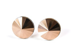 Srebrne 925 Kolczyki z kryształami Swarovski Rivoli 12mm Rose Gold