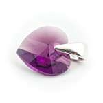 925 silver pendant with Swarovski crystals Heart 10mm Amethyst