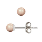 Kolczyki srebrne 925 z perłami Swarovski 3mm Rose Gold / Perły Różowe Złoto
