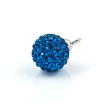 Pendant 925 silver DiscoBall Shamballa Ball 8mm Capri Blue