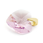 Sterling silver 925 gold plated pendant with Swarovski crystals Heart 14mm Light Amethyst