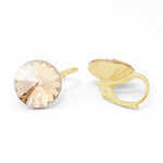 Earrings gilded 925 silver with Swarovski Rivoli 12mm Golden Shadow crystals