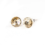 925 Silver Earrings with Swarovski Rivoli 8mm Light Silk Crystals