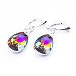 Silver 925 earrings with Swarovski crystals Almonds 22mm Volcano