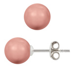 Kolczyki srebrne 925 z perłami Swarovski 12mm Rose Peach