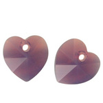 Swarovski 6228 Serce Heart 14mm Cyclamen Opal