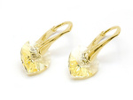 Gold plated 925 silver earrings with Swarovski crystals Hearts 10mm Jonquil