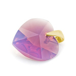Sterling silver 925 gold plated pendant with Swarovski crystals Heart 14mm Cyclamen Opal