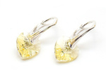 Silver 925 Earrings with Swarovski Crystals Hearts 10mm Jonquil