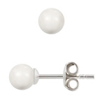 Kolczyki srebrne 925 z perłami Swarovski 5mm White / Białe Perły