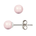 Kolczyki srebrne 925 z perłami Swarovski 5mm Rosaline