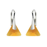 Silver 925 Swarovski Triangle 12mm Tangerine Earrings