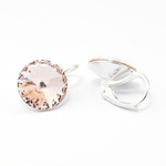 Silver 925 earrings with Swarovski Rivoli 12mm Silk crystals