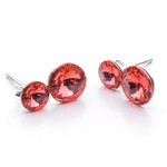 Srebrne Kolczyki 925 z kryształami Swarovski Rivoli 6/8mm Padparadscha