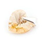 925 silver pendant with Swarovski crystals Heart 10mm Golden Shadow